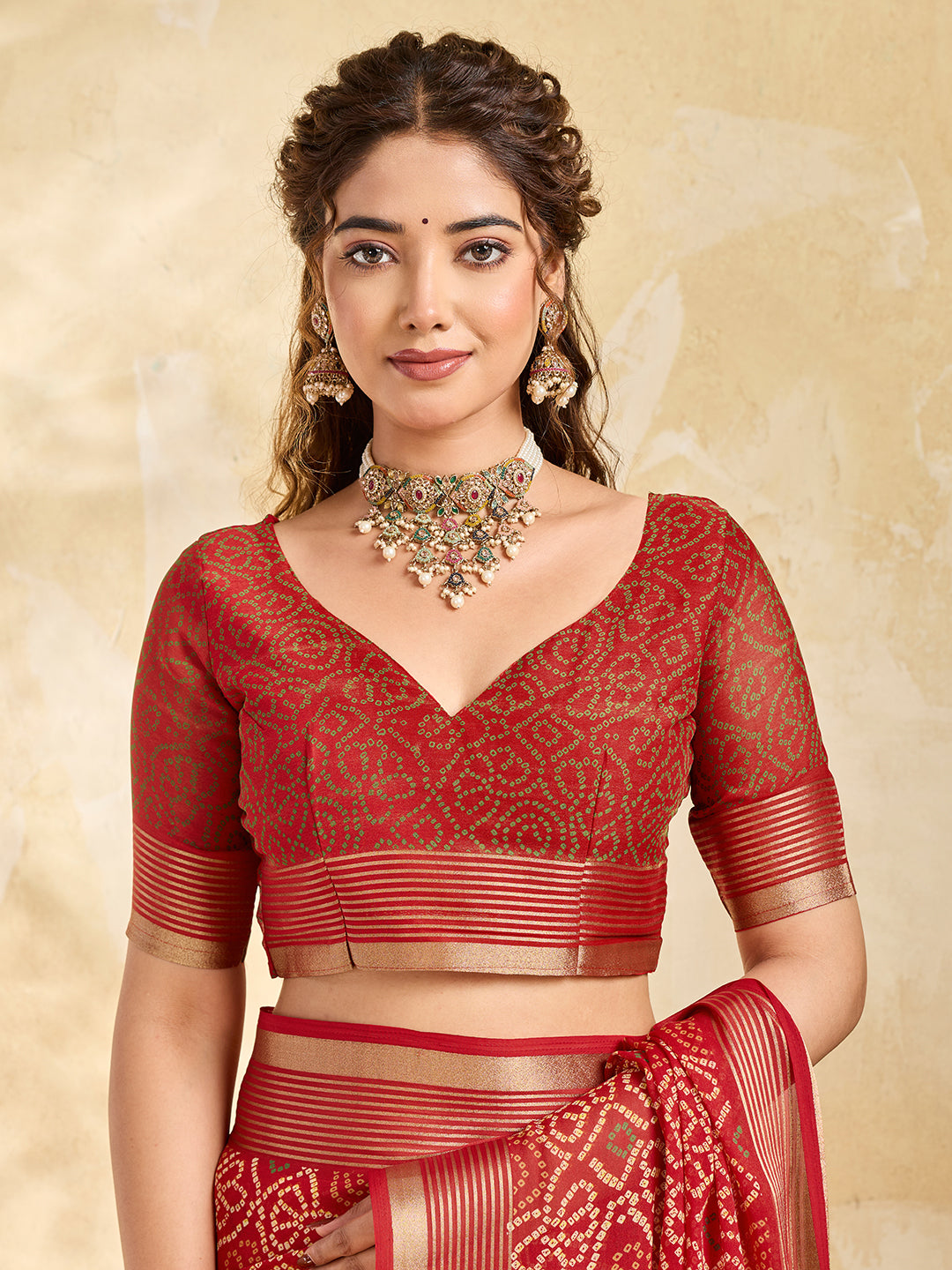 Buy Bandhani Style Saree Kcpc