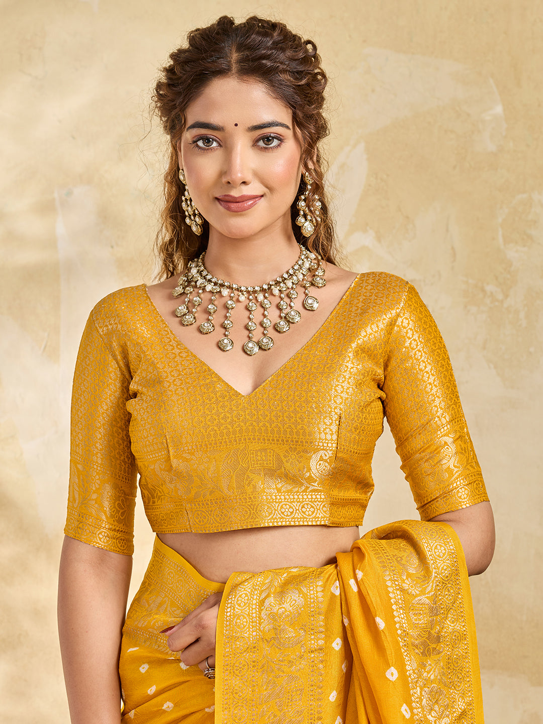 Buy New Elegant Bandhani Saree With Festive Wear KcPc