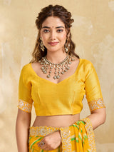 By Latest New Chiffon Leheriya Style With Embroidery Border Work Saree