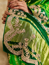 Buy Gaji Silk Saree With Bandhani Style Gota Patti Work KcPc