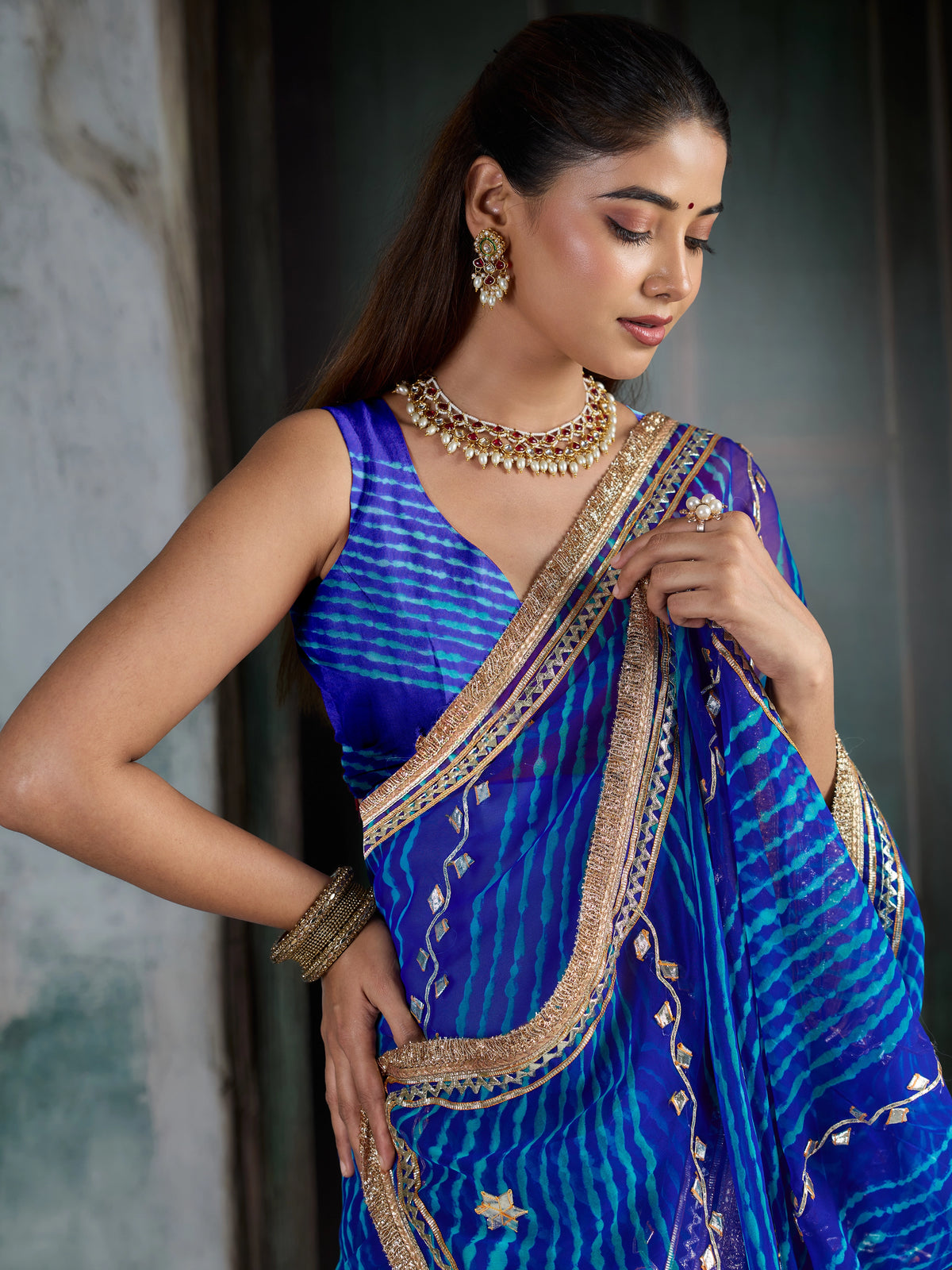 KcPc Designer Gotapatti Work Georgette Leheriya Saree MHS