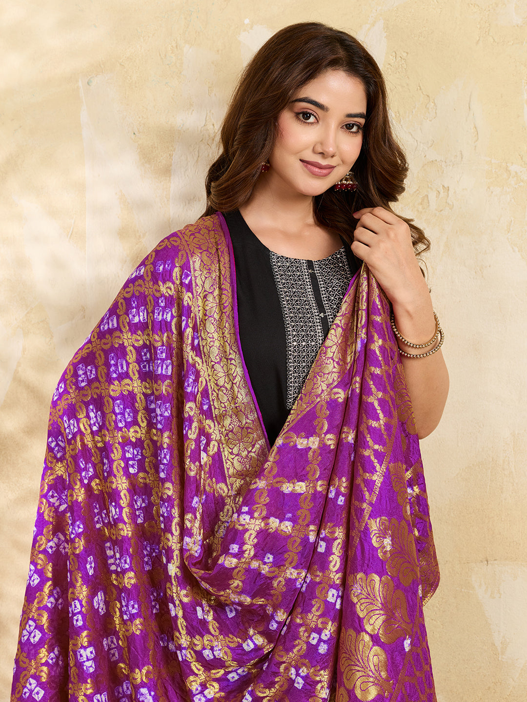 KcPc Special Silk Bandhani Dupatta with Handmade WorkSA