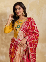 KcPc Premium Bandhani Modal GajiSilk Dupatta for Traditional Wear MEG