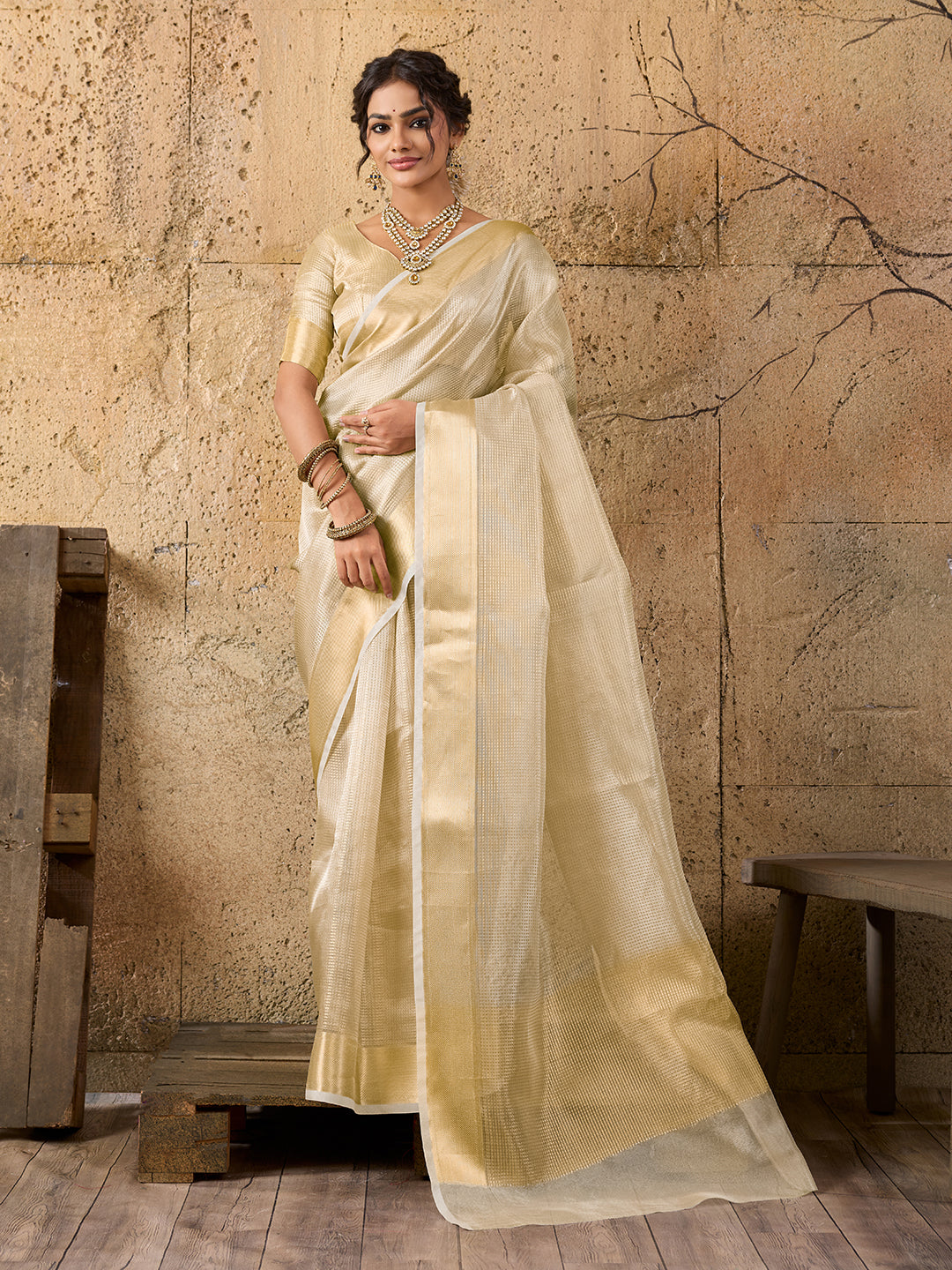 KcPc New Bollywood Banarasi Saree in Tissue Silk Inspired by NayantharaNDA