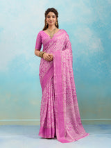 KcPc New Batik Sanganeri Print Banarasi Border Saree STL