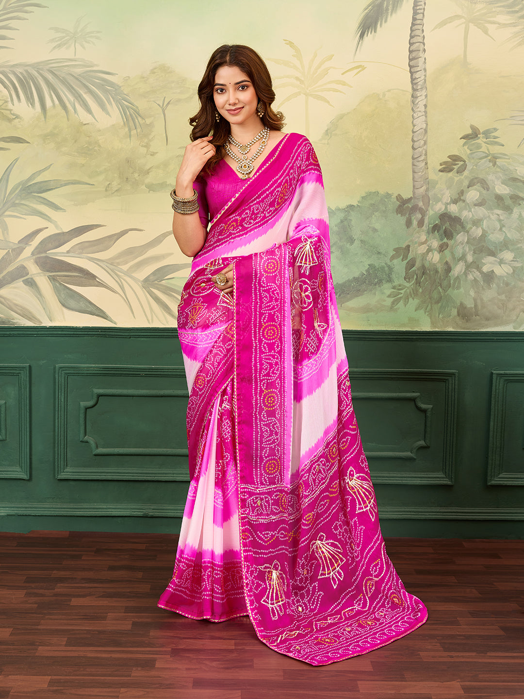 KcPc New Premium Georgette Saree with Beautiful Gotapatti DetailingPDM