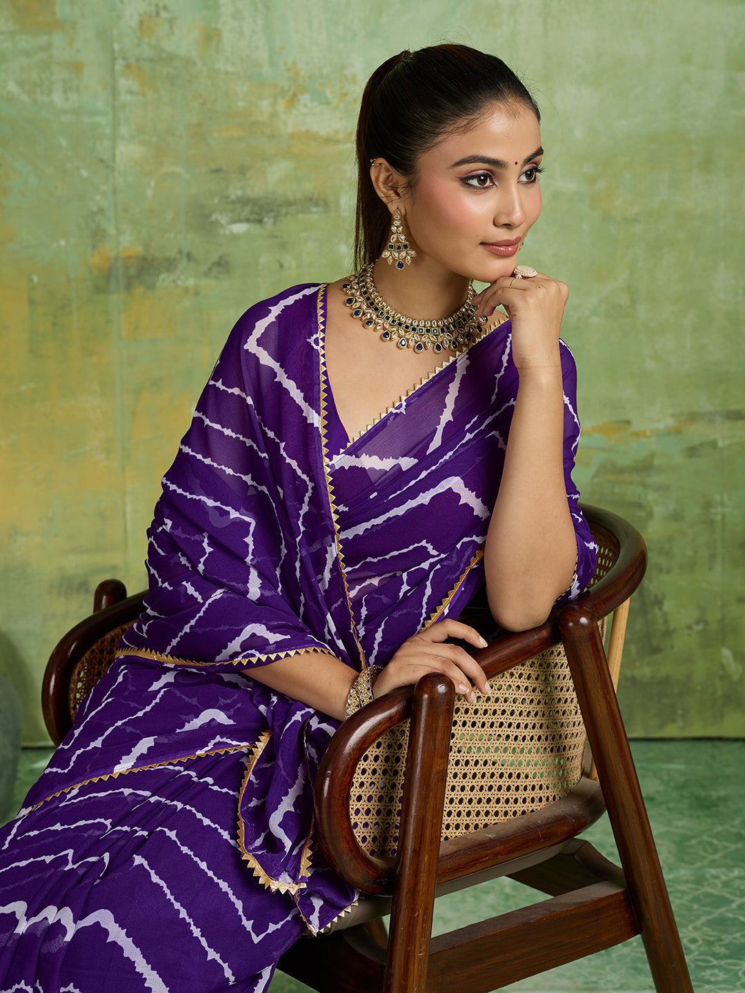 KcPc Stylish Zig Zag Cotton Silk Saree for WomenSRK