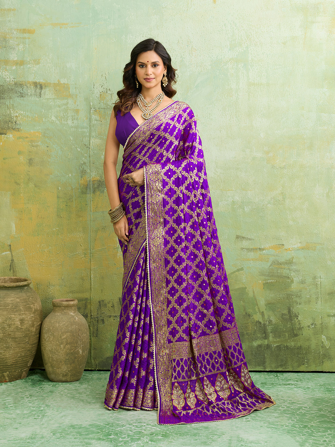 KcPc Latest Gharchola Banarasi Silk With Heavy Zari Work Saree KML Purple