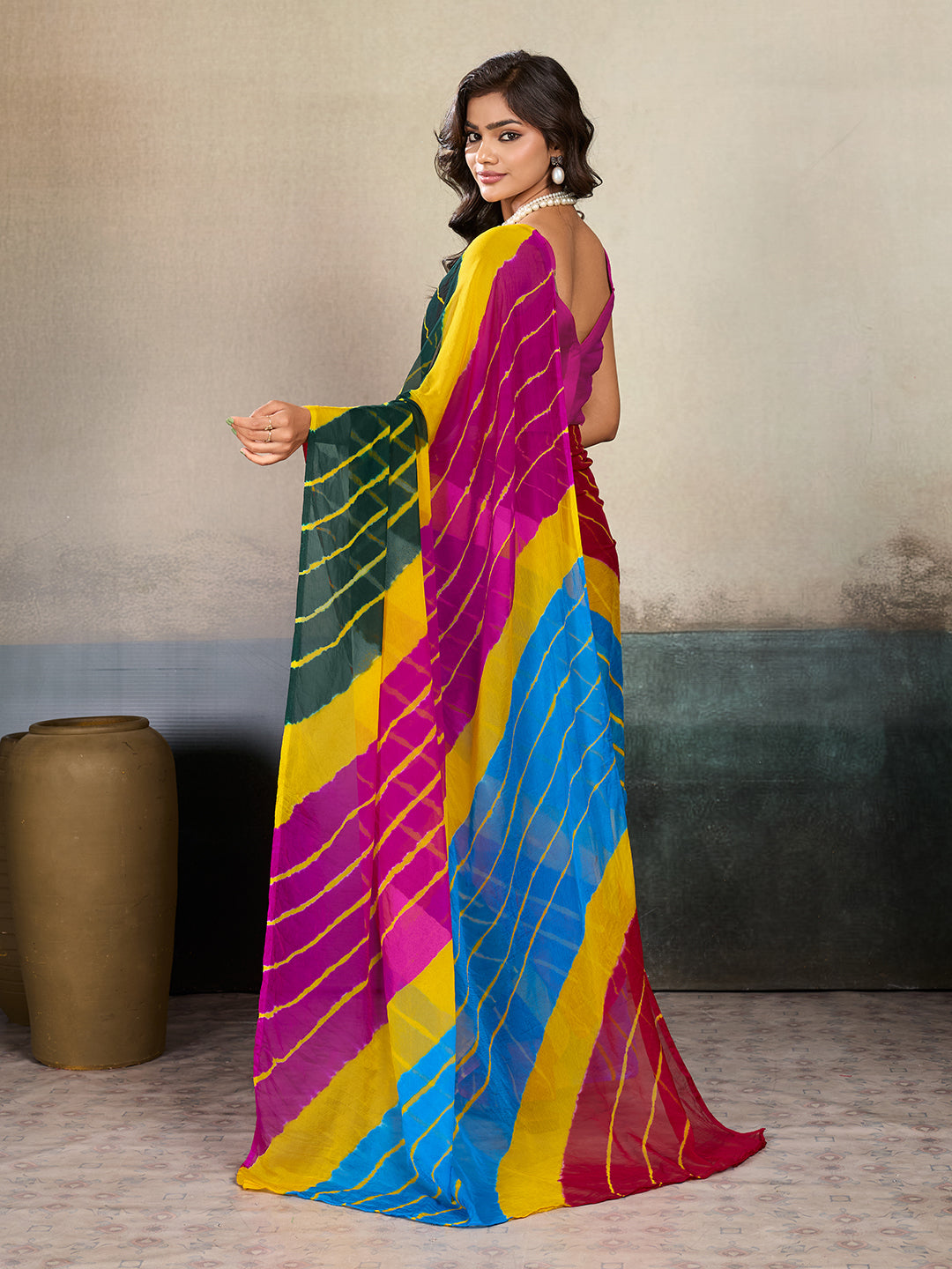 Buy New Chiffon Leheriya Style With Casual Wear Saree