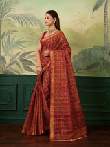 Buy Ghatchola Saree With Bikaneri bandhej Work