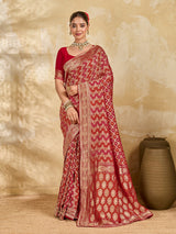 Buy Traditional Banarasi Style Georgette Saree Kcpc