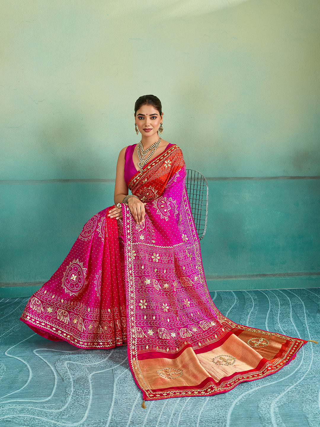 KcPc New Premium Modal GajiSilk Saree for Women with Fancy Design AMT