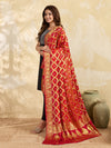 KcPc Special Silk Bandhani Dupatta with Handmade Work Orange RedSA