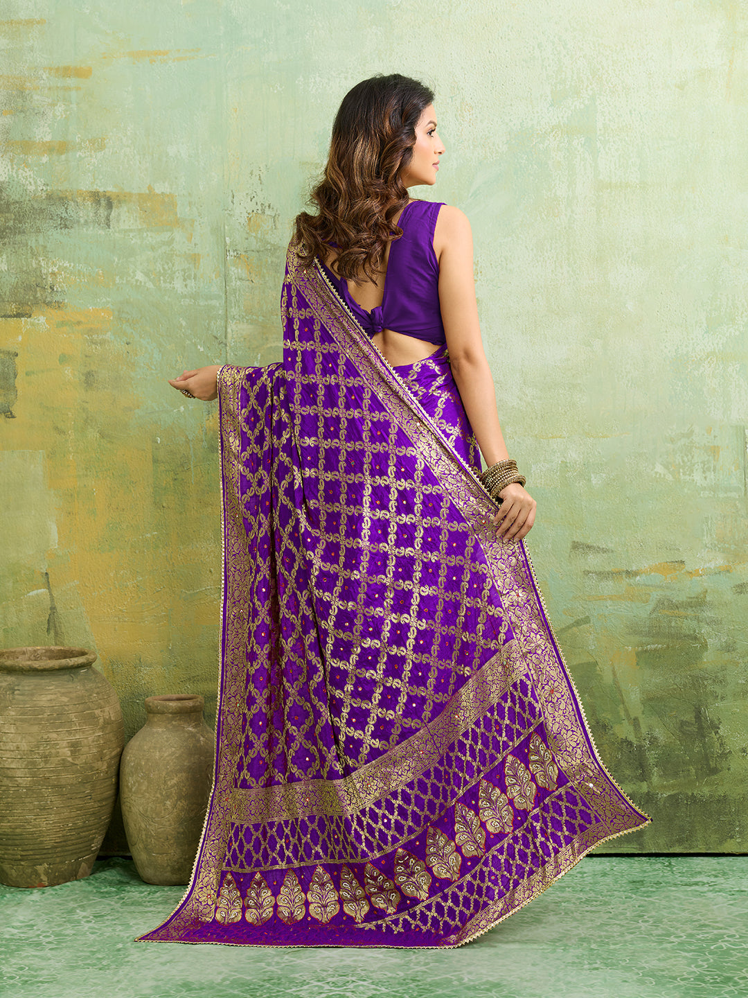 KcPc Latest Gharchola Banarasi Silk With Heavy Zari Work Saree KML Purple