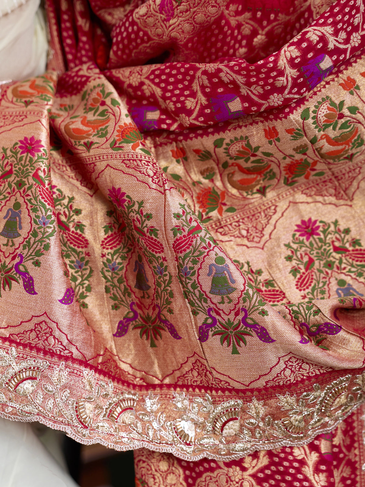 KcPc Letest Khaddi Georgette Embroidery Heavy Border Work Dupatta TUF