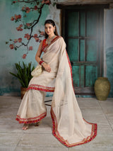 KcPc New Embroidery Bandhani Border Kota Doria Saree SWA