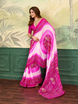KcPc New Premium Georgette Saree with Beautiful Gotapatti DetailingPDM