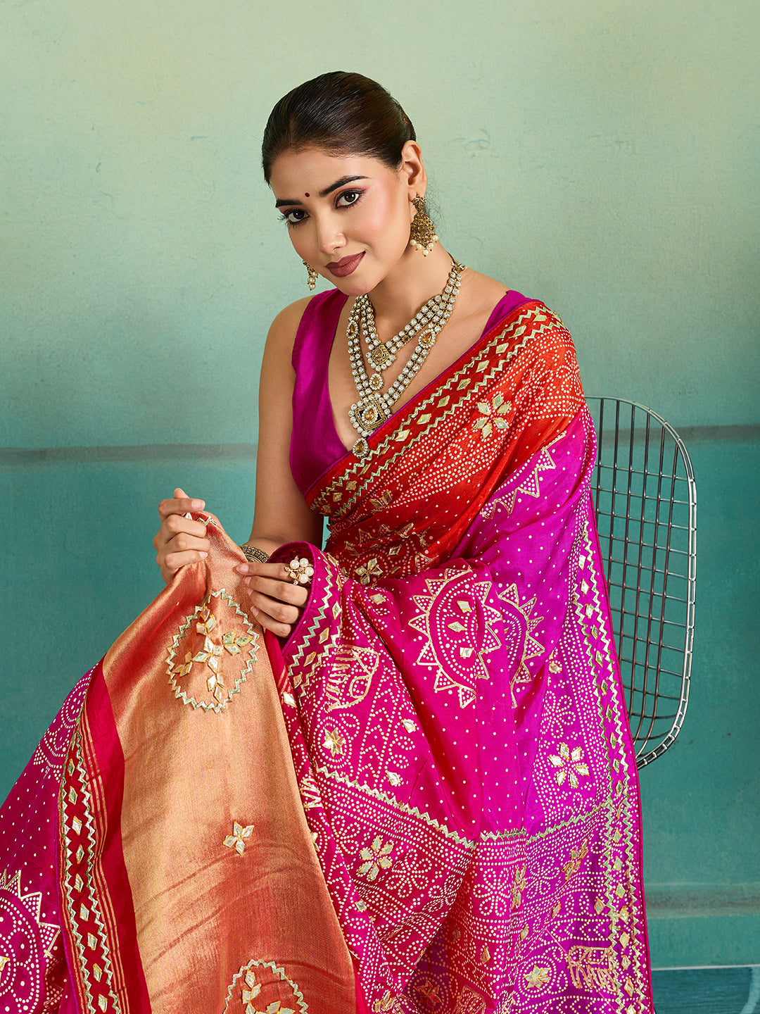 KcPc New Premium Modal GajiSilk Saree for Women with Fancy Design AMT
