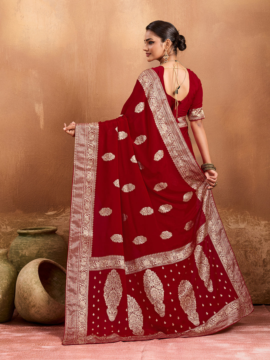 Chiffon Banarasi Neemzari saree