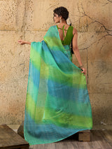 Kota Doria Saree in sky blue colour under 1000