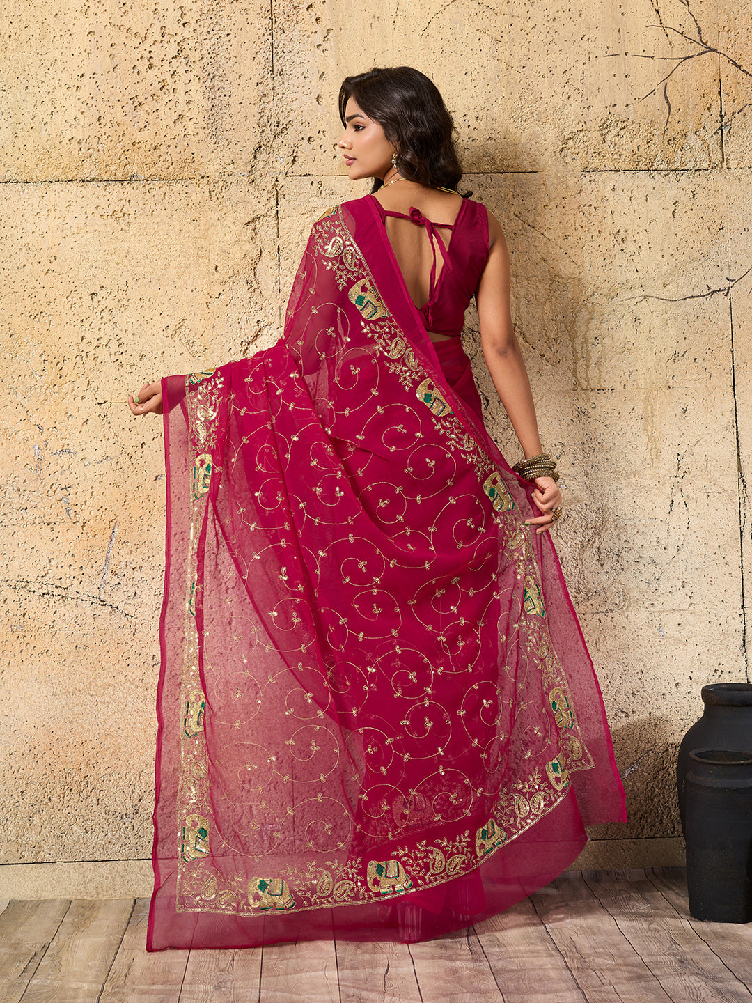 KcPc Special New Vibrant Traditional Look with Soft Georgette Saree JAY