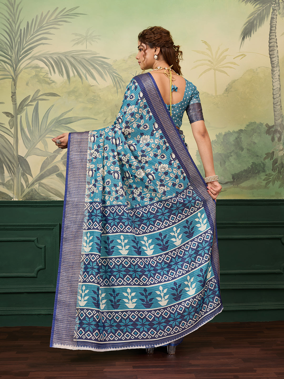 Buy Printed Style With Zari border Saree