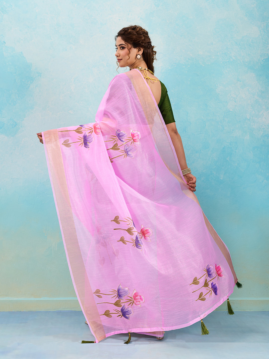 Buy Printed Saree Wih Casual Wear