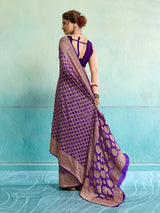 KcPc New Launch Pure Khaddi Georgette Upada Neemzari Bandhej SareePurple