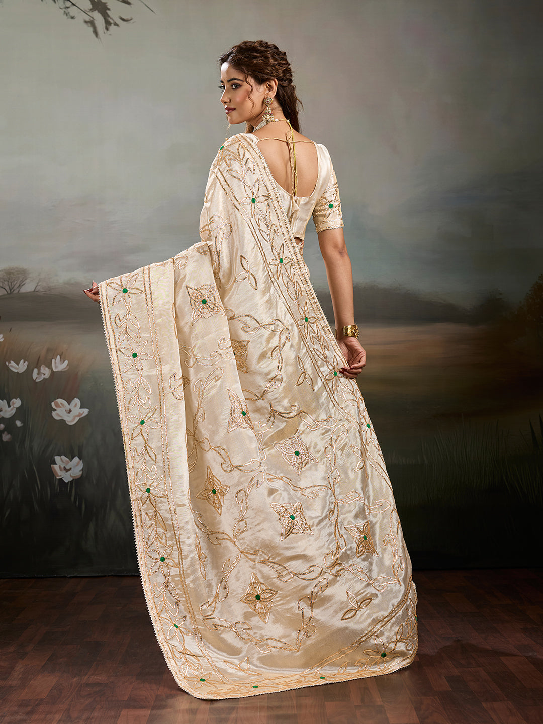 Buy Tusser Silk With Traditional Style Saree KcPc