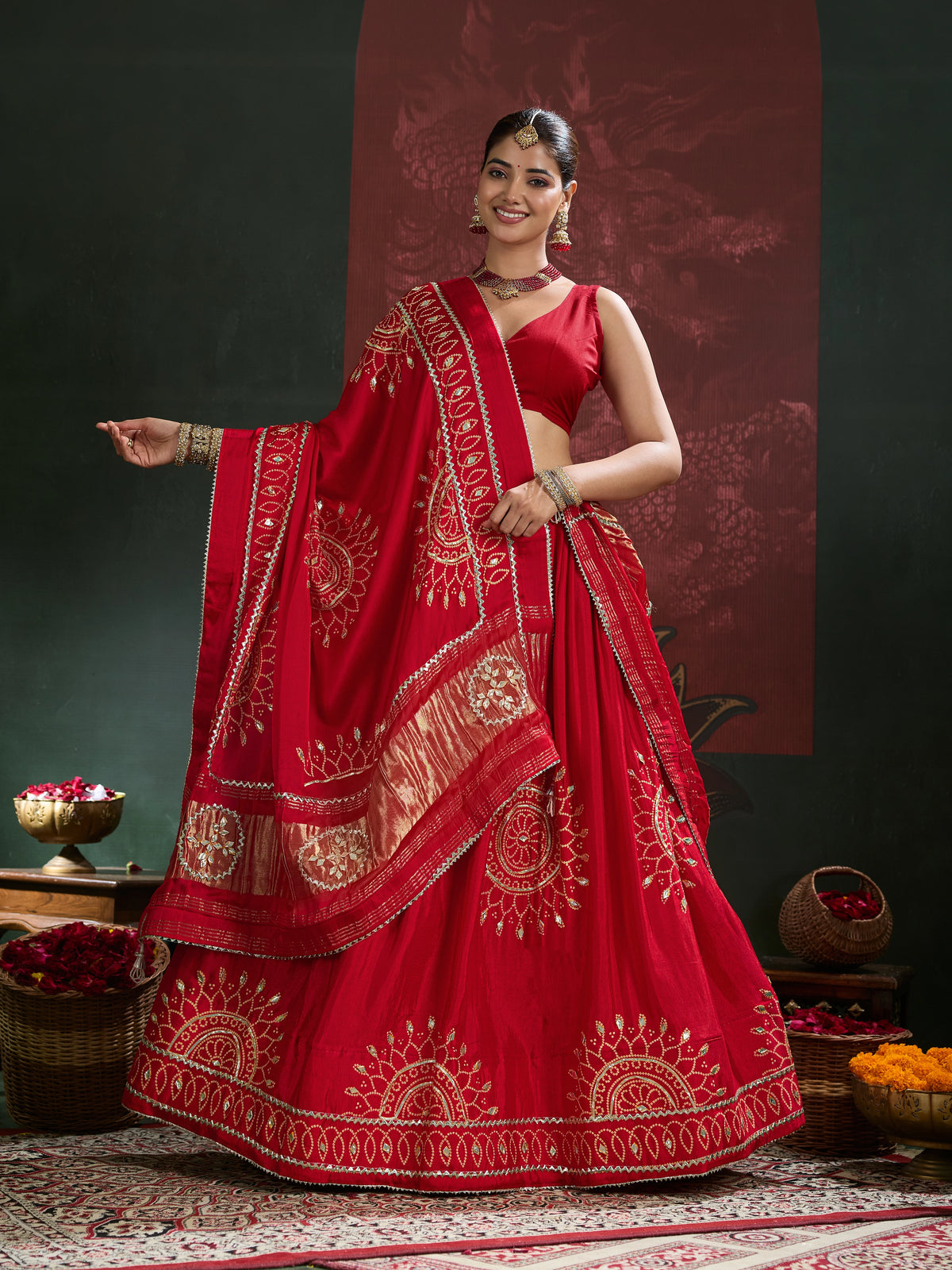 KcPc New Royal Traditional Bandhani Lehenga in Premium Gaji Silk GOR