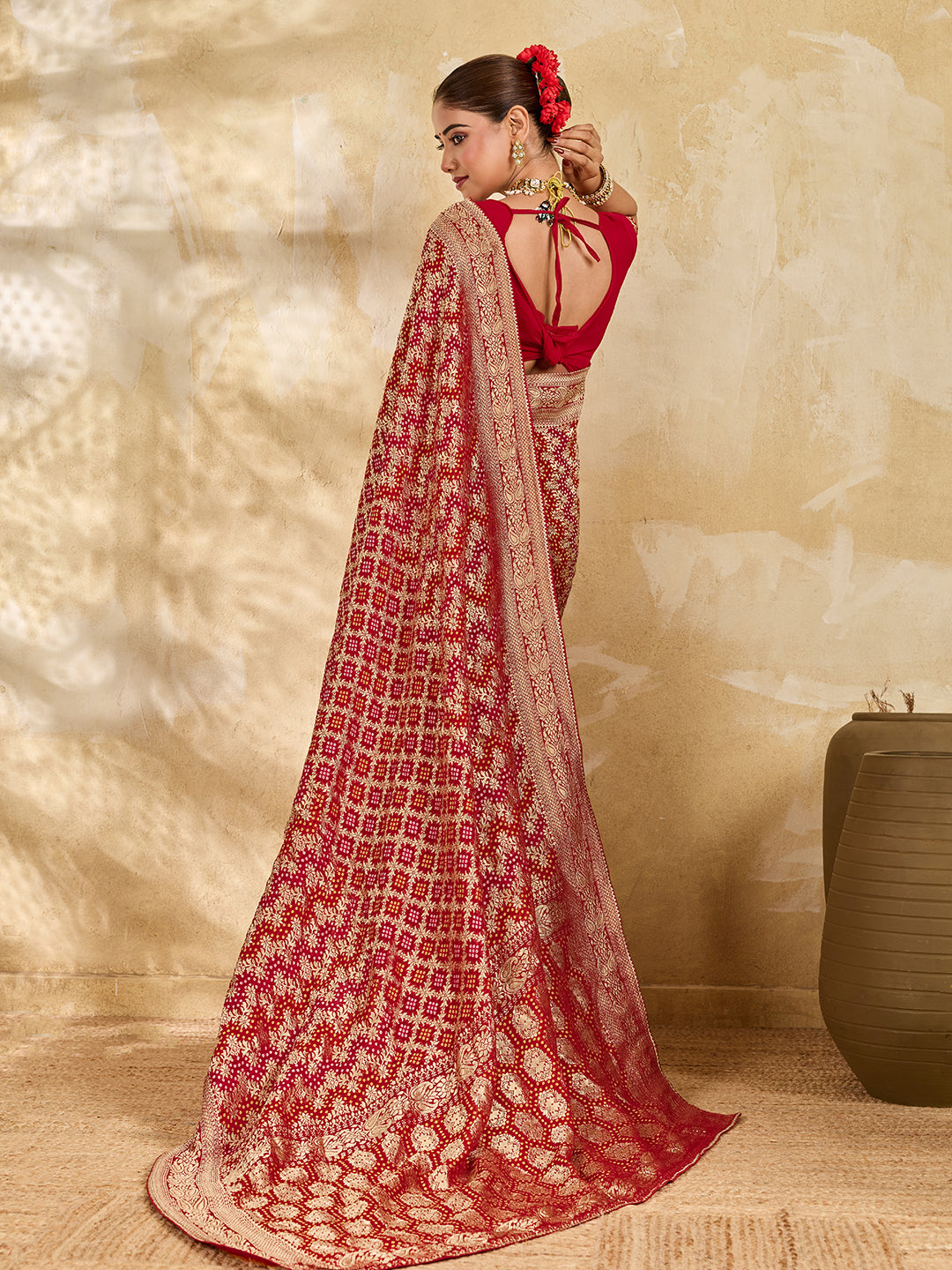 Buy Traditional Banarasi Style Georgette Saree Kcpc