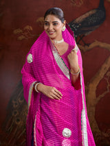 KcPc Traditional Leheriya Georgette Lehenga with Gota WorkMHS