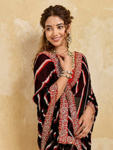 By New Launch Chiffon Leheriya Style With Embroidery Border Work Saree