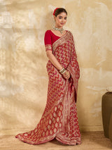 Buy Traditional Banarasi Style Georgette Saree Kcpc