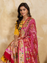 KcPc Premium Khaddi Georgette Silk Kalamkari Dupatta for Traditional Wear ASF