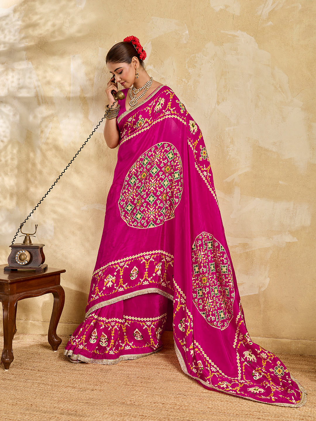 Buy NewPatola Style Saree withFestive Wear KcPc