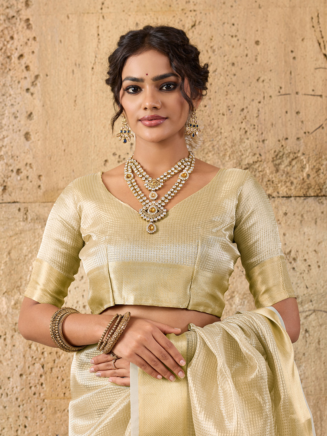 KcPc New Bollywood Banarasi Saree in Tissue Silk Inspired by NayantharaNDA