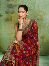 KcPc Festive Special Bandhani Style Georgette Saree RB