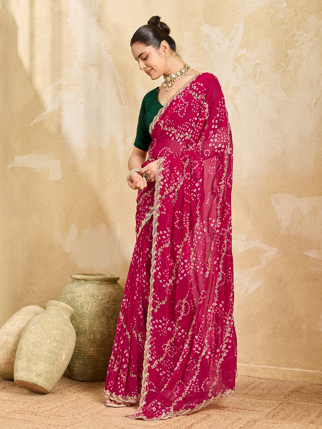 By Bandhani Saree
