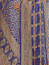 KcPc Pure Khaddi Georgette Meenakari Neemzari Bandhej Dupatta