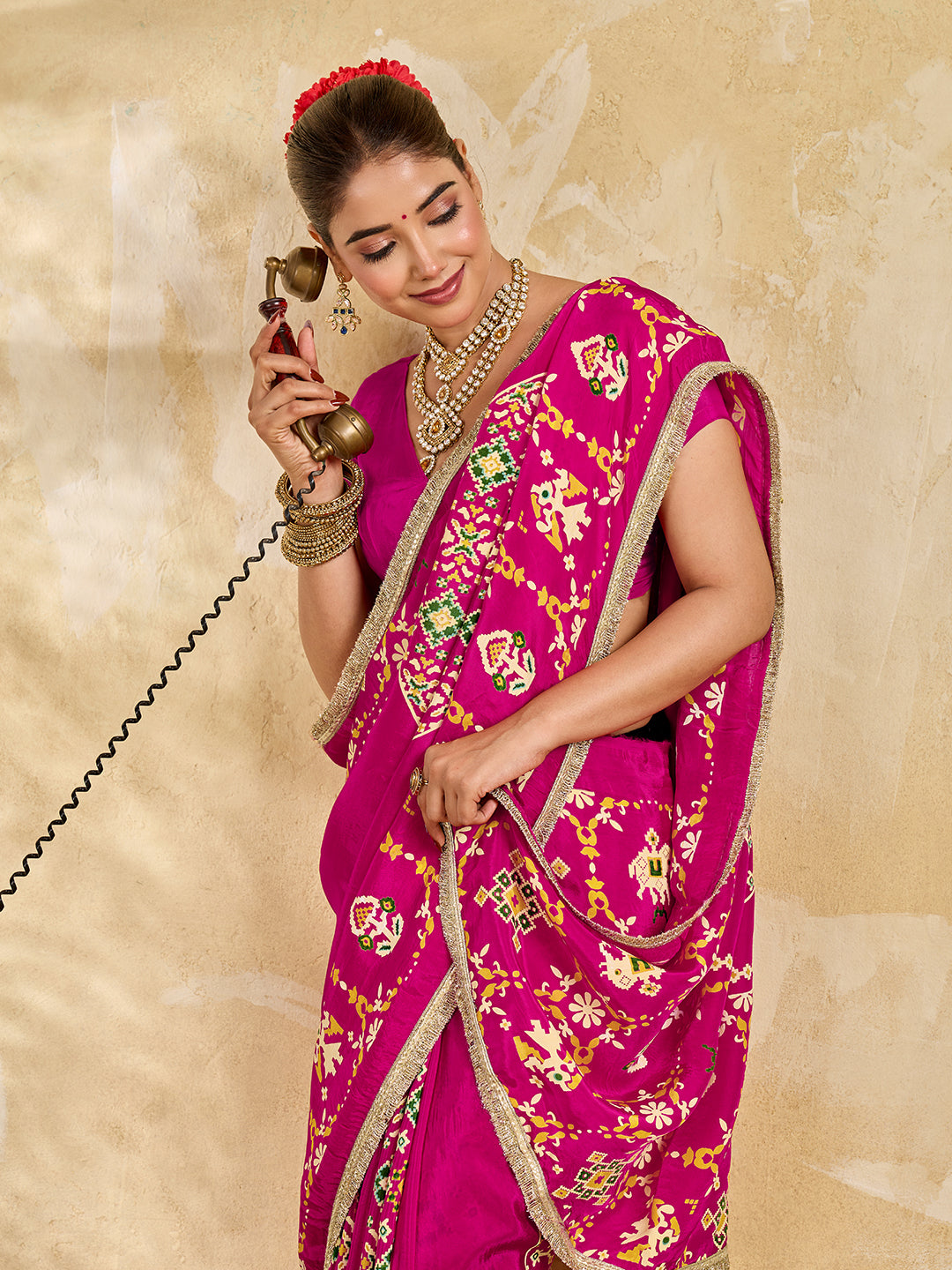 Buy NewPatola Style Saree withFestive Wear KcPc