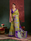 Kcpc Premium Georgette Kalamkari Saree with Zari Border ASH