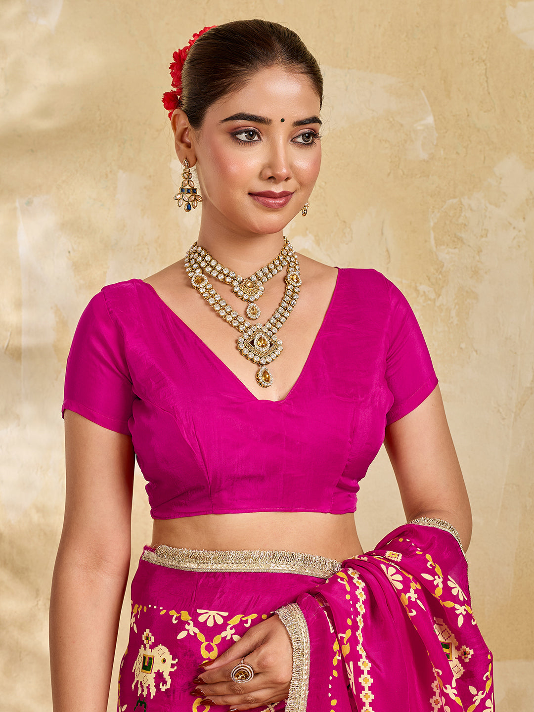 Buy NewPatola Style Saree withFestive Wear KcPc