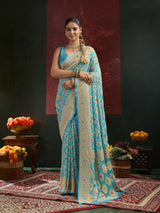 Royal Meenakari Pure Khaddi Georgette Festive and Traditional Saree 2