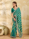By New Beautiful Chiffon Leheriya Style With Embroidery Border Work Saree