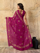 Buy latest Royal Bandhani Georgette Saree With Wedding Wear