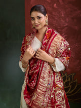 KcPc Designer Pure Gaji Silk Banarasi Bandhej Ghatchola Gotapatti Work DupattaAMT