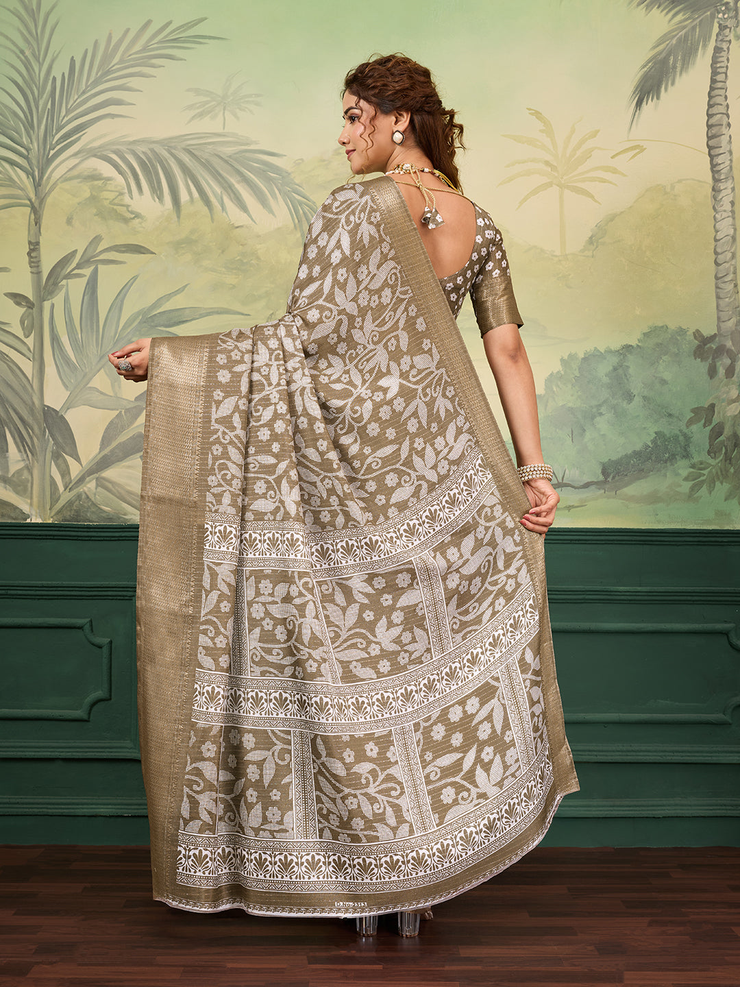 Buy Printed Saree With Zari border