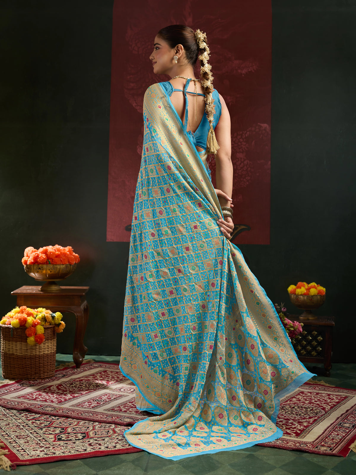 Royal Meenakari Pure Khaddi Georgette Festive and Traditional Saree 6
