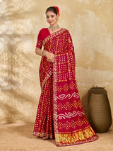 Buy New Royal Ghatchola Style Saree with Gota Patti Work KcPc